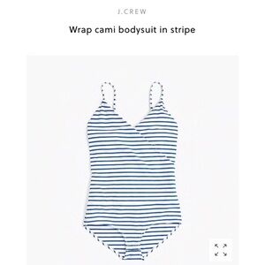 Striped J. Crew Wrap Bodysuit Cami in Blue/White Size M